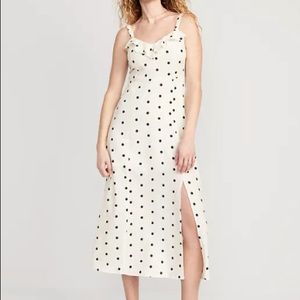 Old Navy NWT Linen Ruffle Polka Dot Midi Dress - Size S